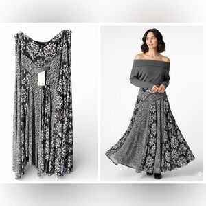 Elegant Black and White Patterned Skirt